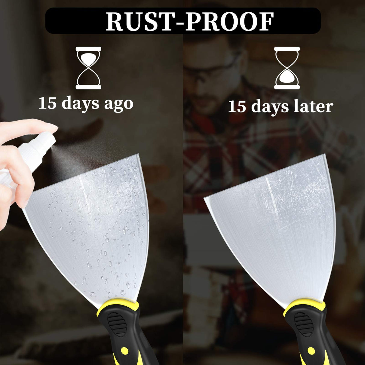 Putty Knife Scrapers, Spackle Knife, Metal Scraper Tool for Drywall Finishing, Plaster Scraping, Decals, and Wallpaper(3 Pack,1.5, 3, 4 Inch) DEKEones