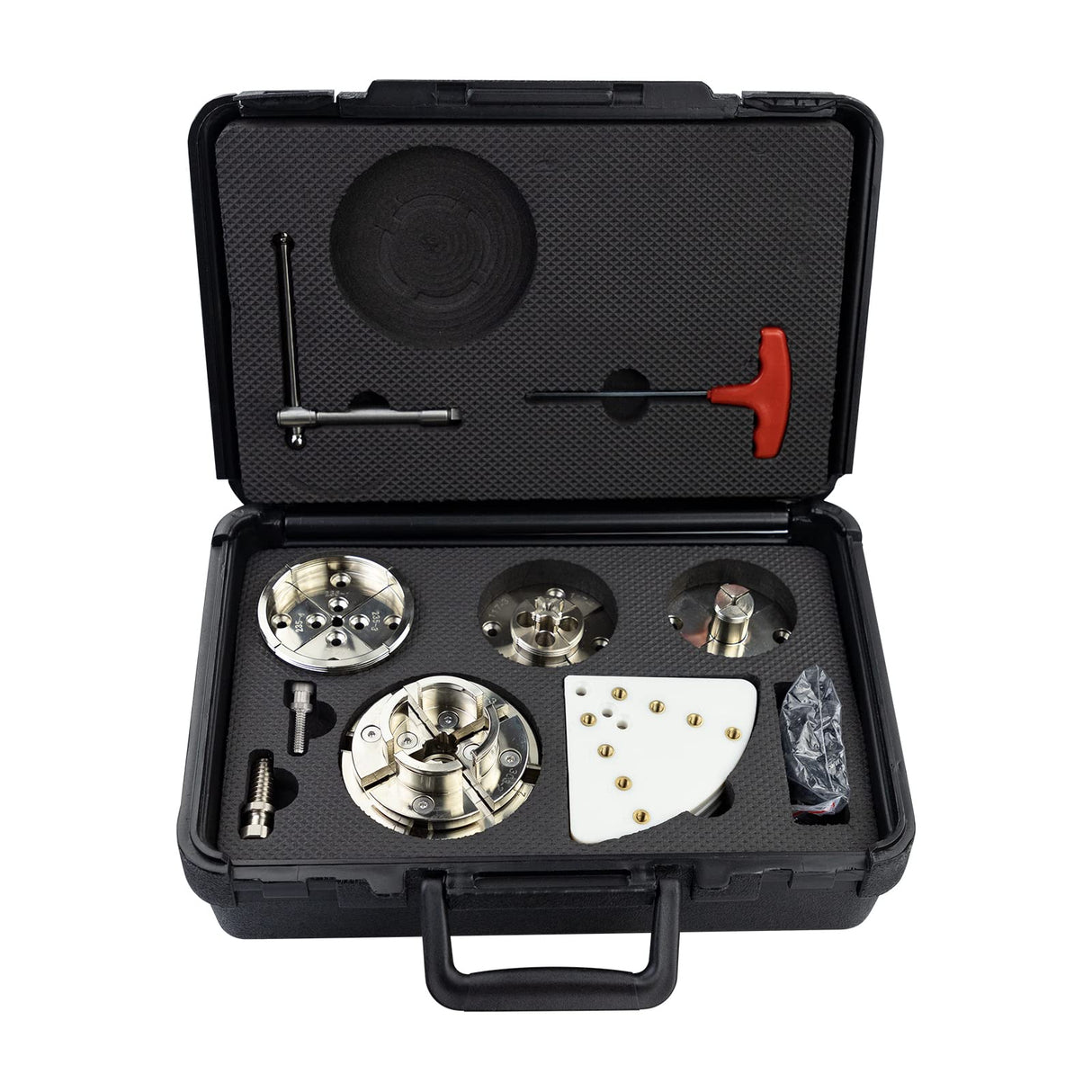 DEEFIINE 4 Inch Wood Lathe Chuck Set 1-1/4“x 8tpi Thread and 1"x8tpi Adapter, Nickel Plated Self Centering 4 Jaw Wood Turning Chuck set(5 jaws)… DEEFIINE