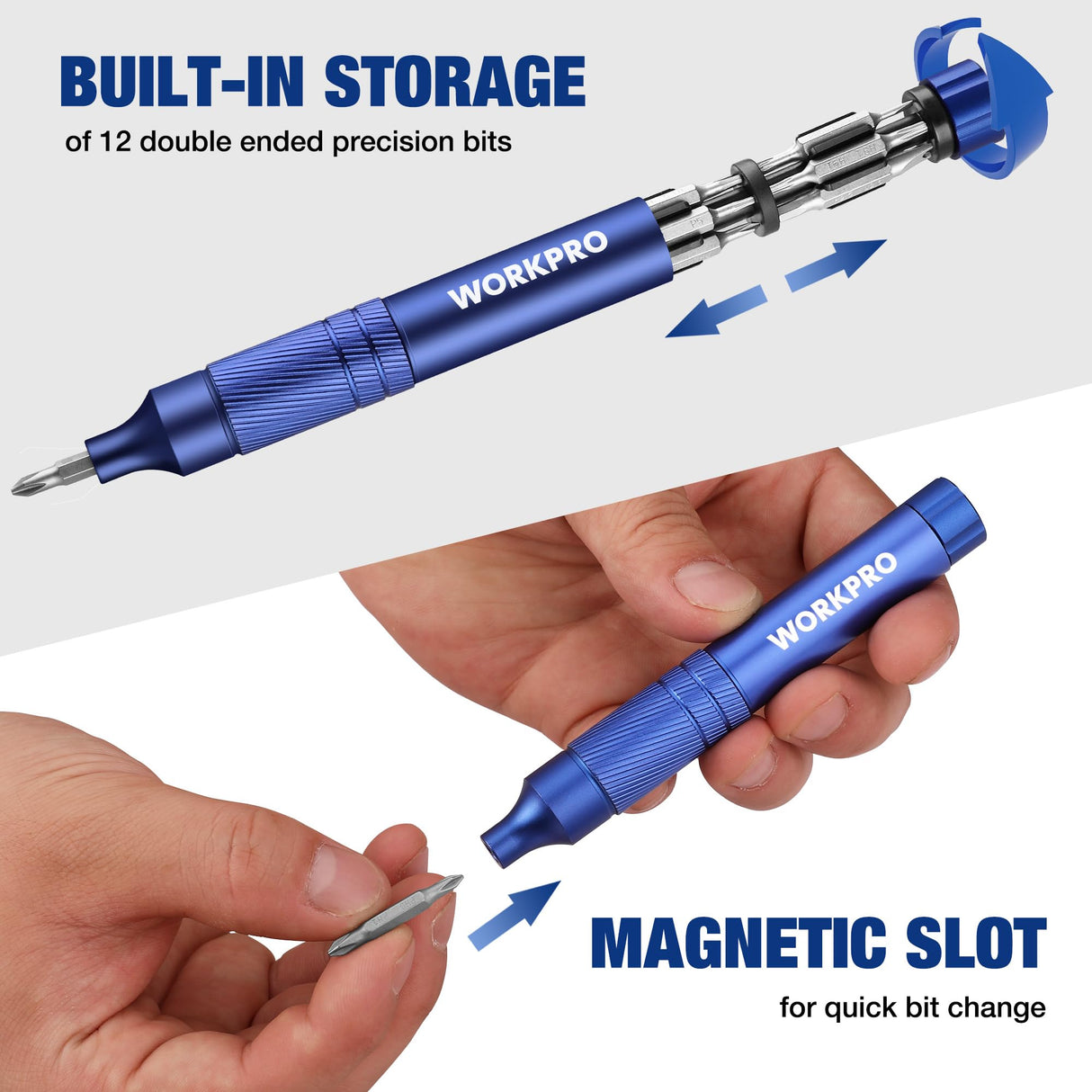 WORKPRO 24-in-1 Precision Screwdriver, Pen Style Multi-Bit Screwdriver, Glasses Screwdriver with S2 Steel Small Screwdriver Bits, Ideal for Eyeglass, WORKPRO