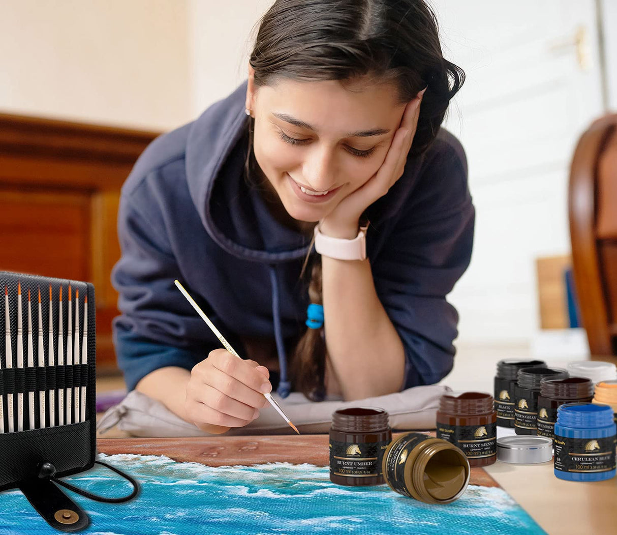 MyArtscape Supplies Paint Bundle - Oil Paint Set - 12ml x 24 Tubes - Lightfast - Heavy Body - Oil-based Colors - with Artist Quality Miniature Paint MyArtscape