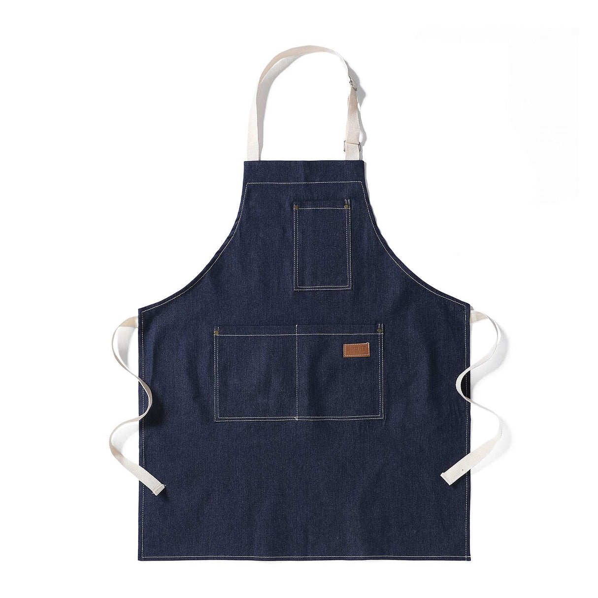 eywlwaar Denim Apron with 3 Pockets Unisex Jean Apron Adjustable Bib Apron for Work Kitchen Cooking 30.3 "x 26.57" Blue eywlwaar