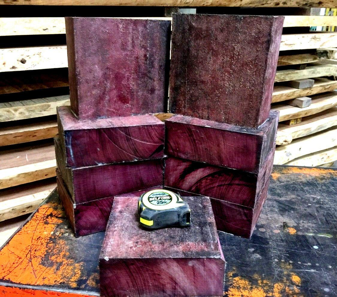 Parahita Store - 1 Pcs 6 X 6 X 2" Beautiful Exotic Purpleheart Bowl Blanks Wood Turning Lathe Lumber - Premium Quality Wood - Wood Working - Parahita Store