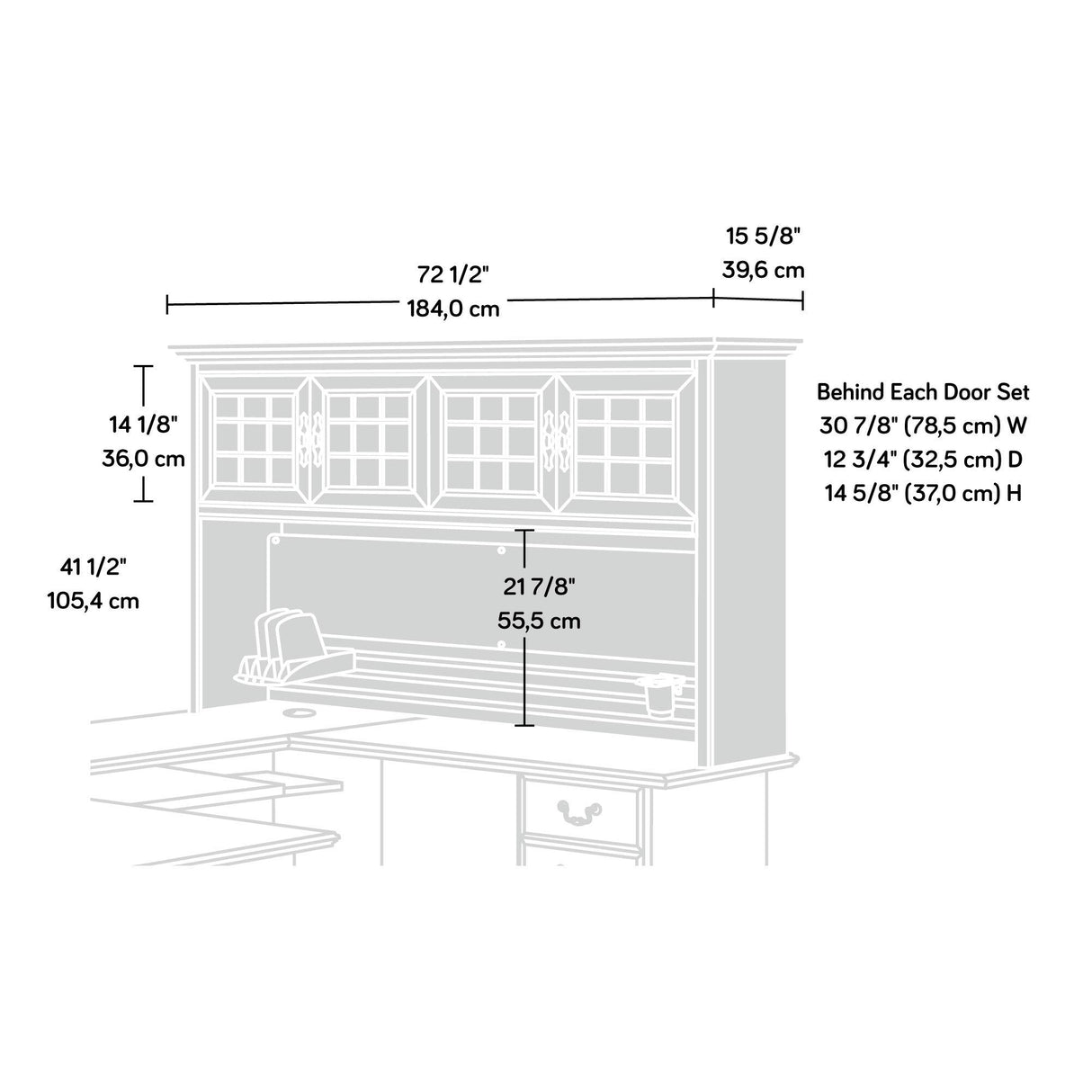 Sauder Heritage Hill Hutch, Classic Cherry finish Sauder