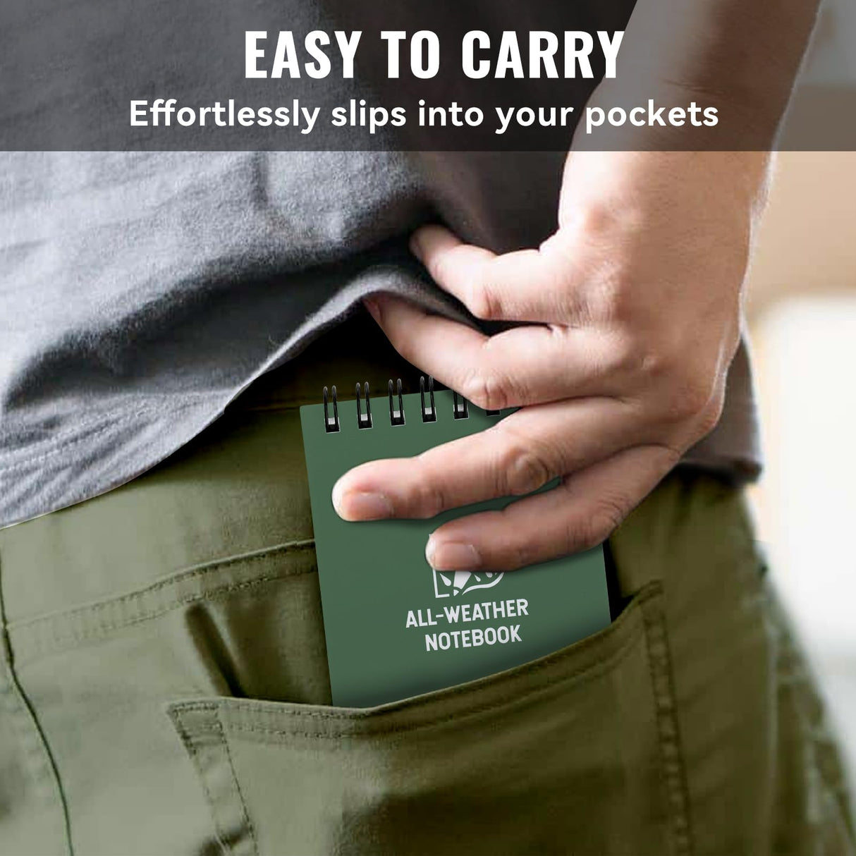 POPYOLA Waterproof Pocket Notebook, All Weather 3x5 Pocket Notepads with Lined Pages, Small Top Spiral Notebook Little Mini Memo Steno Note Pads for POPYOLA