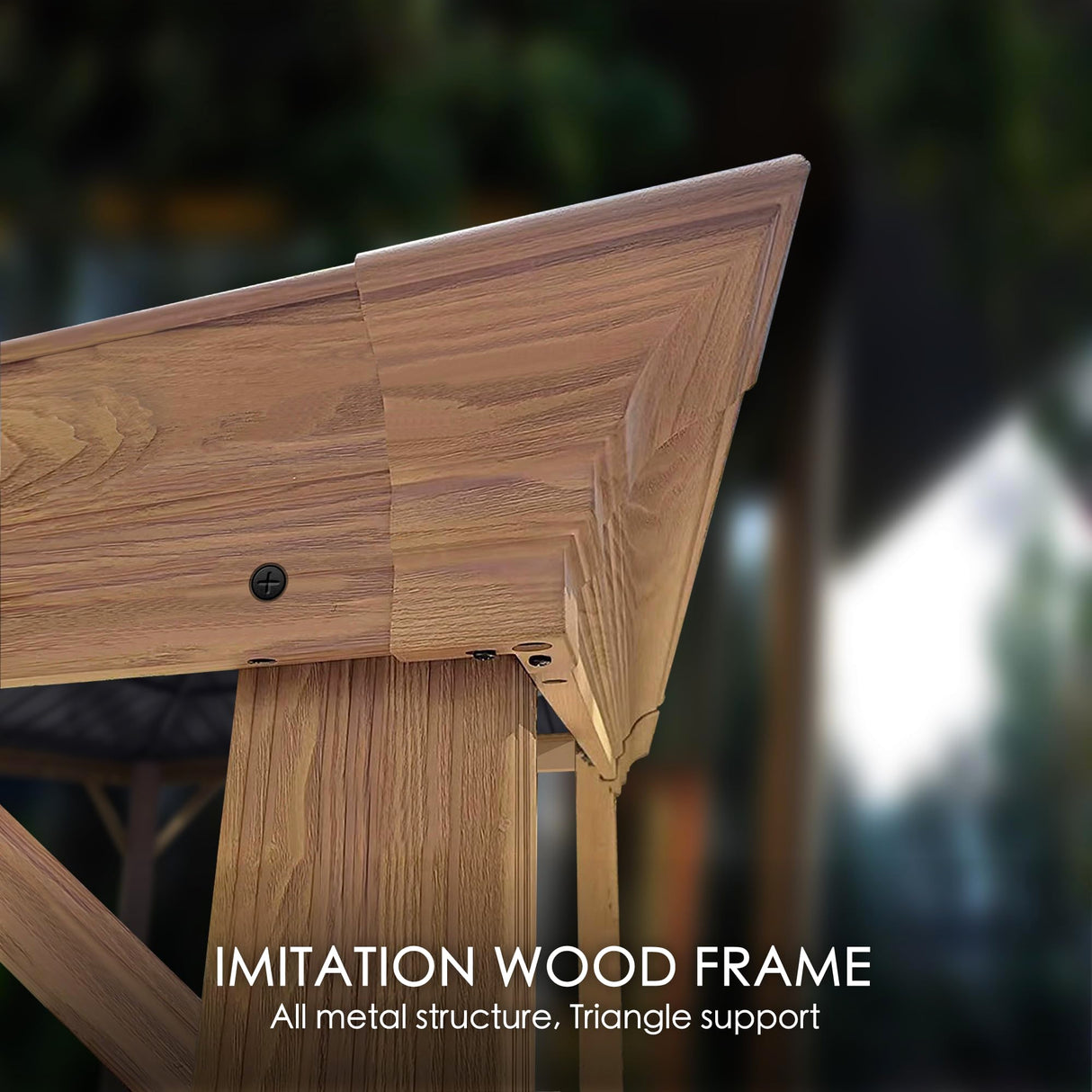 Kozyard Apollo 12’x20’ Hardtop Gazebo, Wooden Coated Aluminum Frame Canopy with Galvanized Steel Double Roof, Outdoor Permanent Metal Pavilion with Kozyard