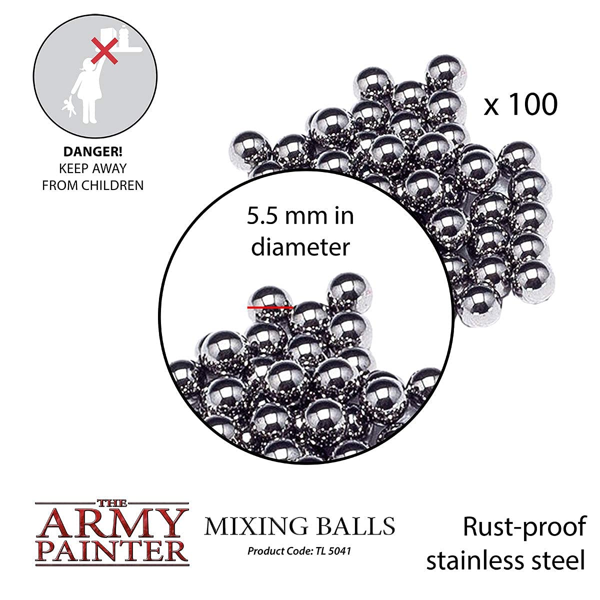 The Army Painter Paint Mixing Balls - Rust-Proof Stainless Steel Paint Mixing Balls for Mixing Model Paints - Stainless Steel Mixing Agitator Balls The Army Painter