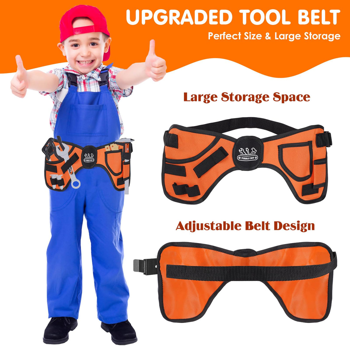 Kids Tool Set- 48PCS Toddler Tool Set Toys with Electronic Toy Drill, Tool Bag&Tool Belt&Tape Measure, Pretend Play Kids Construction Tool Kits Toy maysida