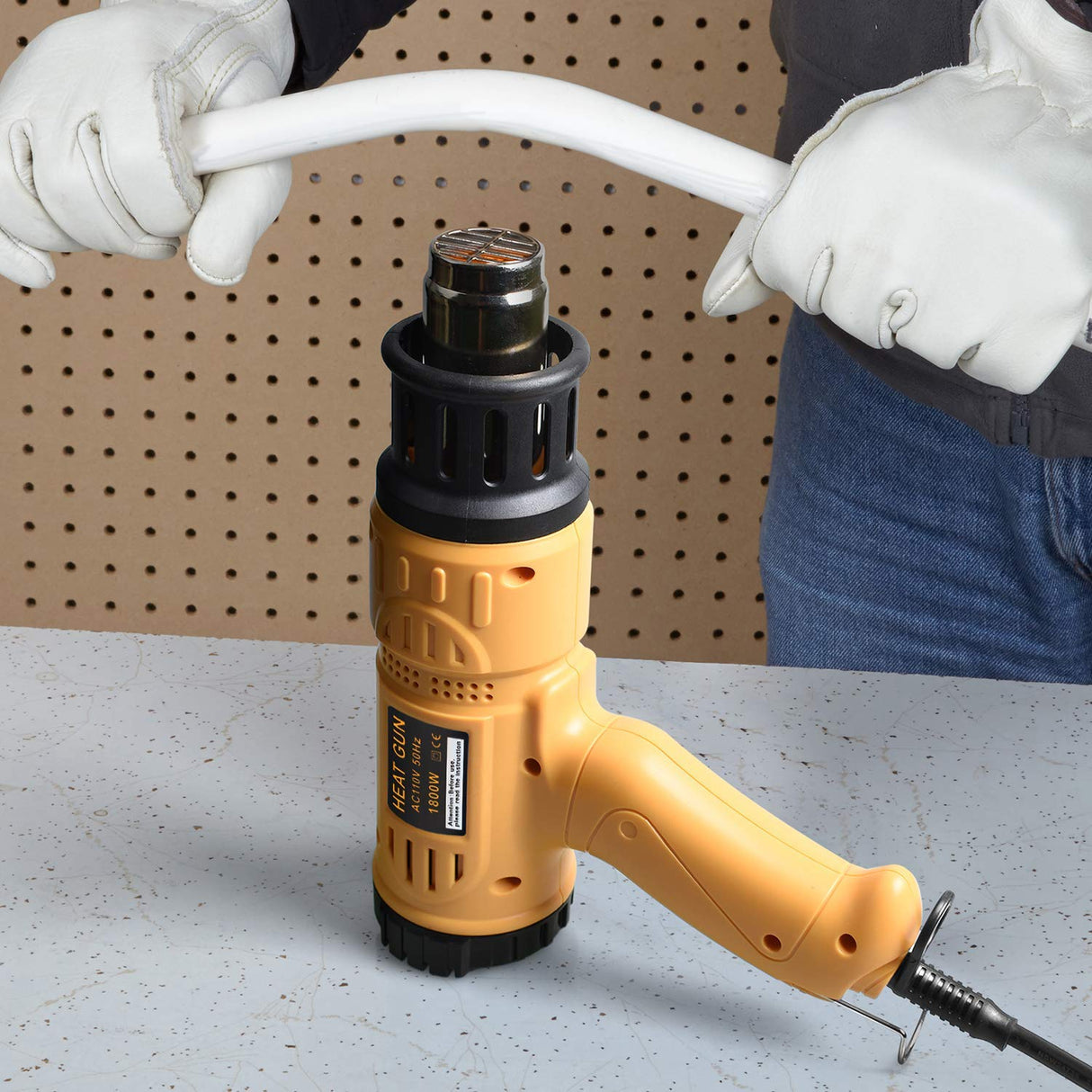 SEEKONE Heat Gun 1800W 122℉~1202℉(50℃- 650℃)Fast Heating Heavy Duty Hot Air Gun Kit Variable Temperature Control Overload Protection with 4 Nozzles SEEKONE