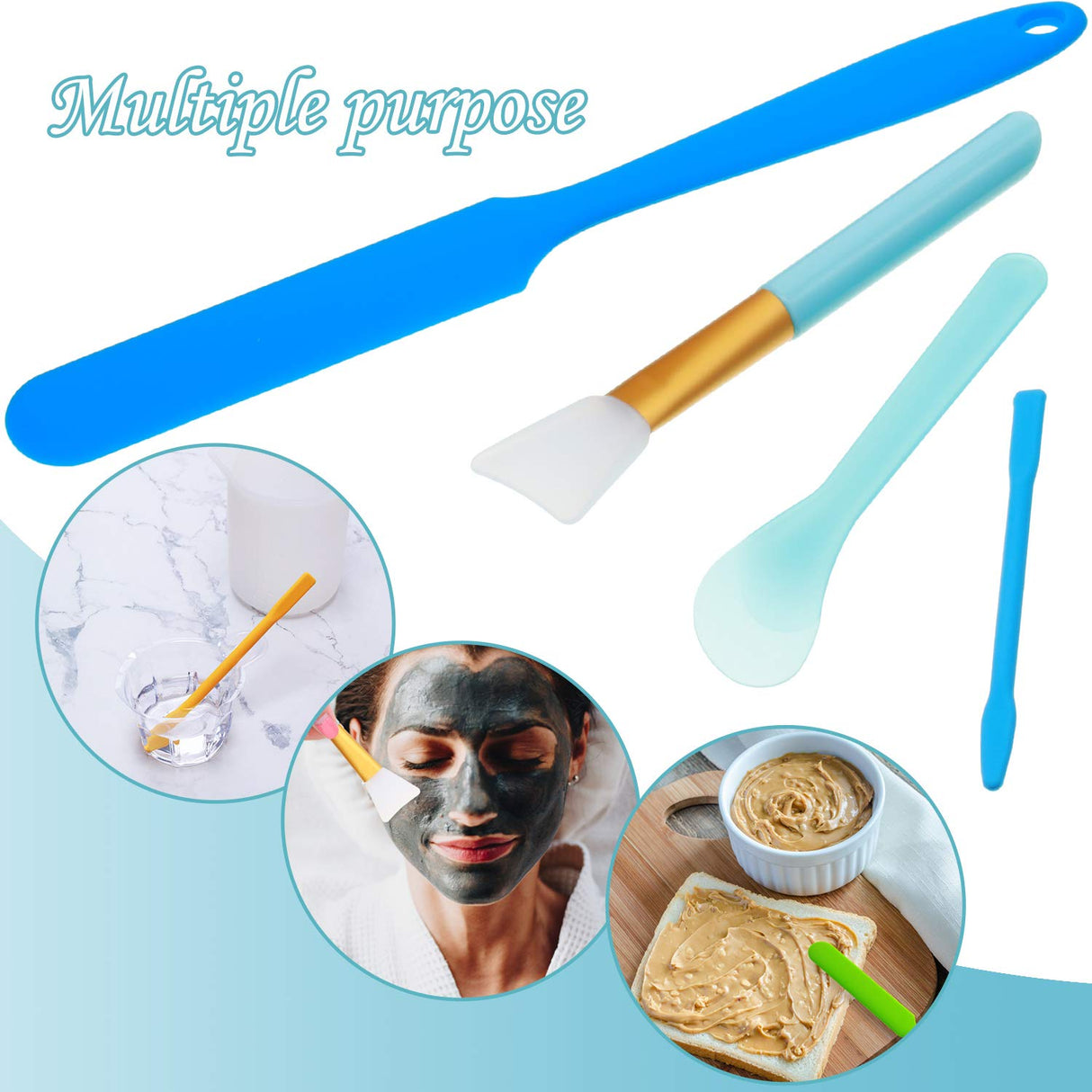12 Pieces Resin Brush Silicone Stir Sticks Kit, Silicone Epoxy Brush Silicone Stirring Tool Applicator Mixing Spoon Silicone Scraper DIY Crafts Tool Patelai