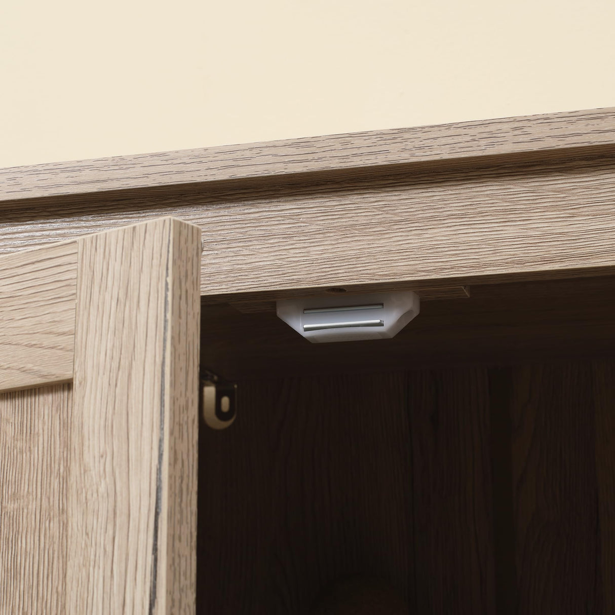 HOMCOM 72" Freestanding 4-Door Kitchen Pantry, Storage Cabinet Organizer with 4-Tiers, and Adjustable Shelves, Natural HOMCOM