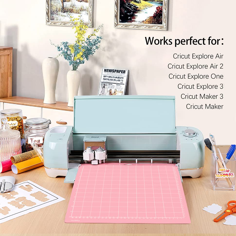 Gwybkq Cutting Mats 12x12 for Cricut Explore One/Air/Air 2/Maker 3/Maker 4 Pack Adhesive Sticky Non-Slip Durable Mat Replacement Accessories Gwybkq
