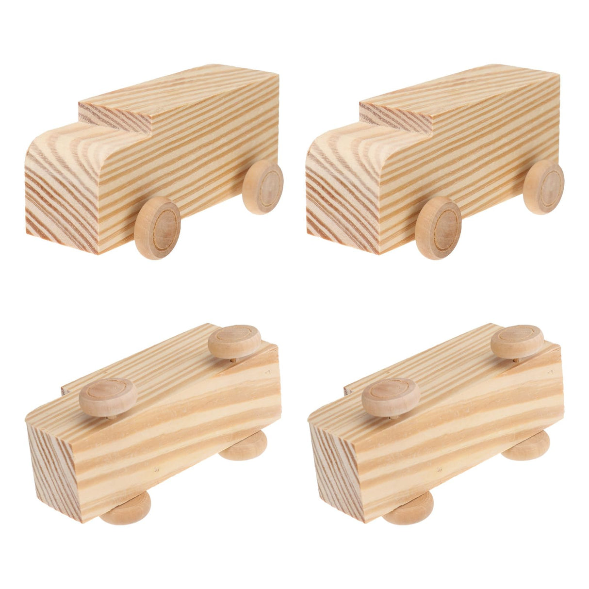 SUPVOX Kids Truck Toys 4pcs Unfinished Wooden Cars Unpainted Wood Ornamet Car Toys for DIY Craft Painting Art Project Kids Car Toys SUPVOX