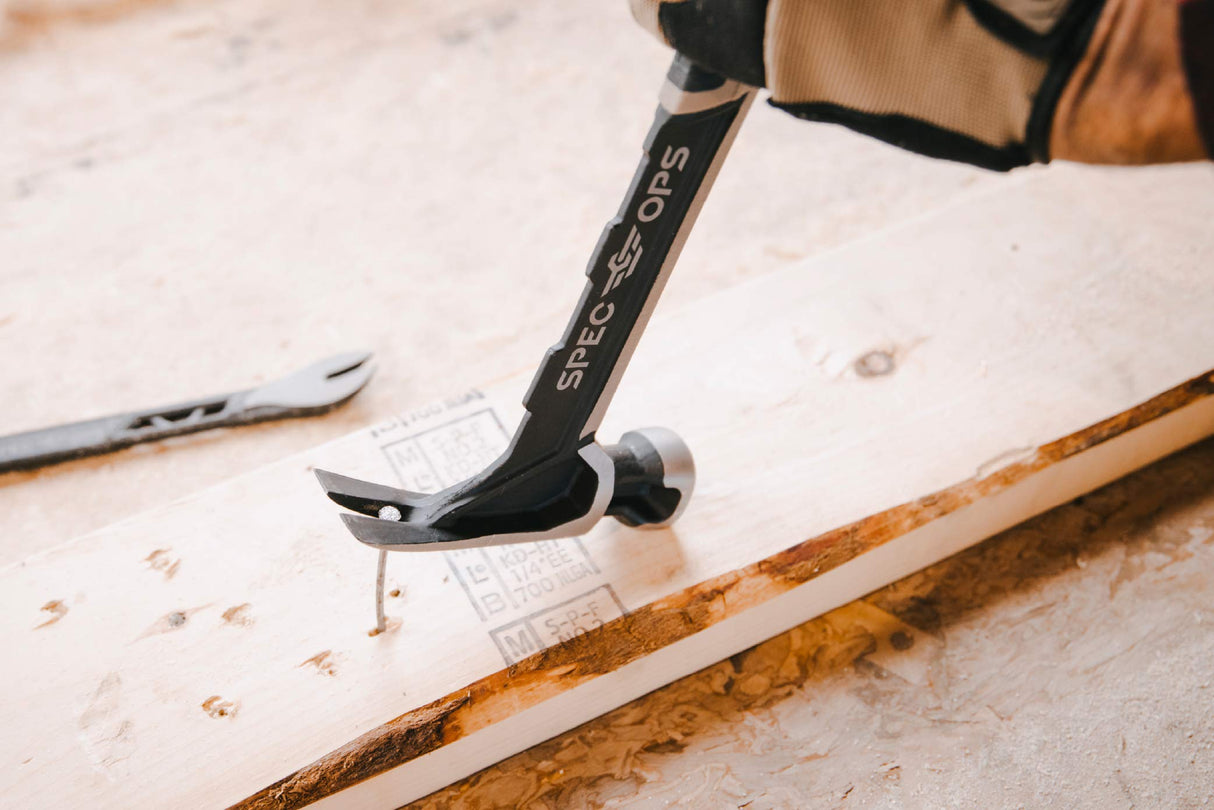 Spec Ops - SPEC-M22CF Tools Framing Hammer, 22 oz, Rip Claw, Milled Face, Shock-Absorbing Grip, 3% Donated to Veterans Black/Tan Spec Ops