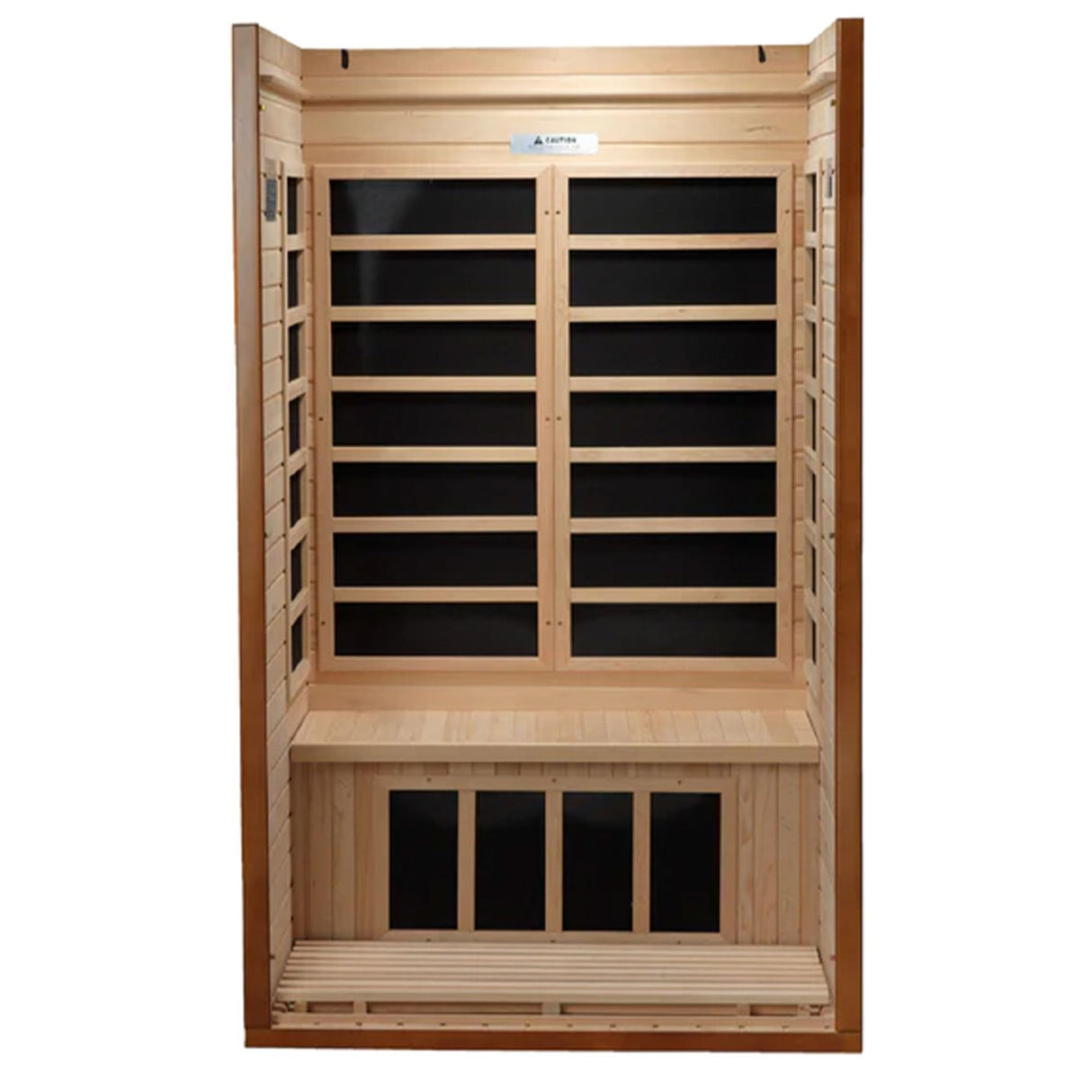 Dynamic Barcelona 1 to 2 Person Hemlock Wood Low EMF FAR Infrared Sauna For Home with LED Control Panel and Tempered Glass Door - Curbside Delivery DYNAMIC SAUNAS