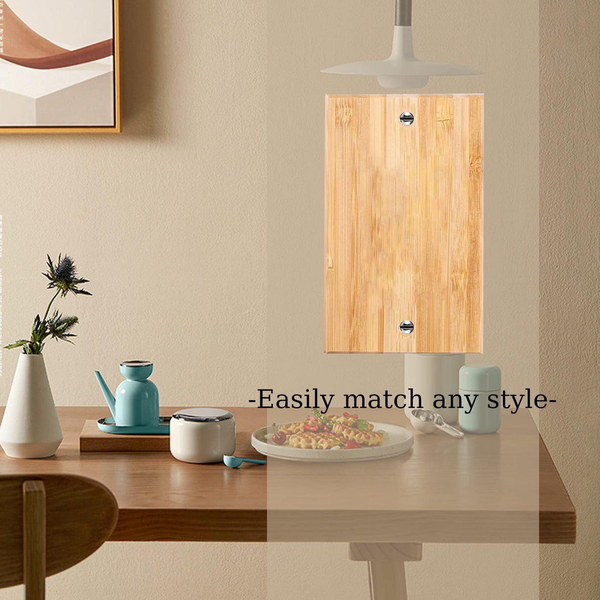 Solid Wood Single Rocker Light switch Plate 4.5" X 2.76" Wooden Decorative Blank Light Switch Cover Wall Plate Bamboo Quality Light Switch Plate Suluor