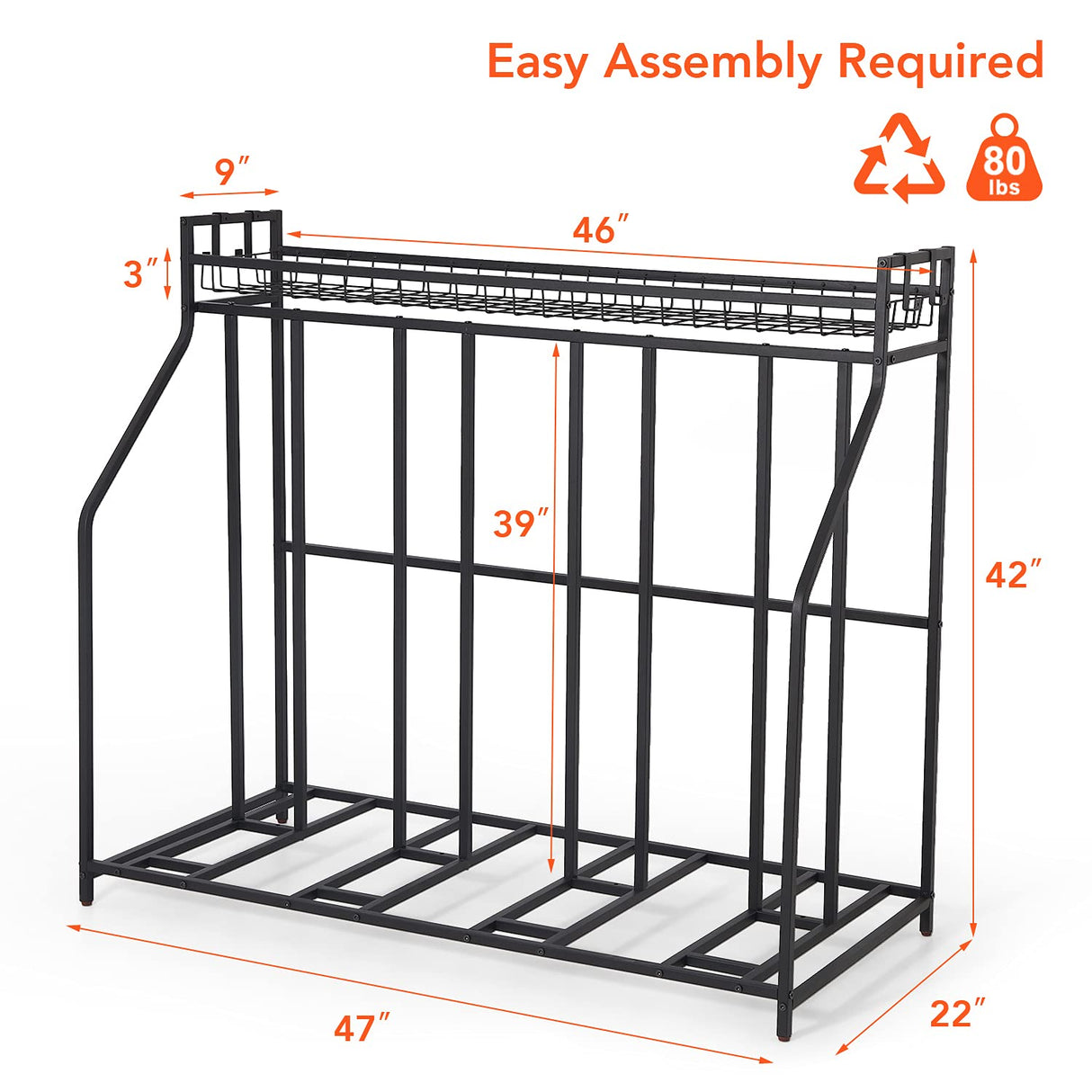 HEALTH LINE PRODUCT 4 Bike Stand Rack, Indoor Bike Storage, Bicycle Rack for Garage - Metal Stability Floor Bicycle Station for Parking HEALTH LINE PRODUCT