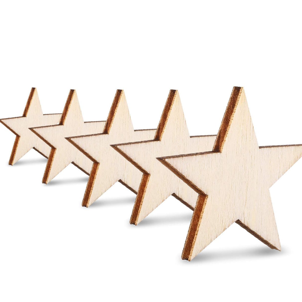 Gejoy 500 Pieces Star Shape Unfinished Wood Pieces, Blank Wood Pieces Wooden Cutouts Ornaments for Craft Project and Decoration (1-1/4 Inch) Gejoy