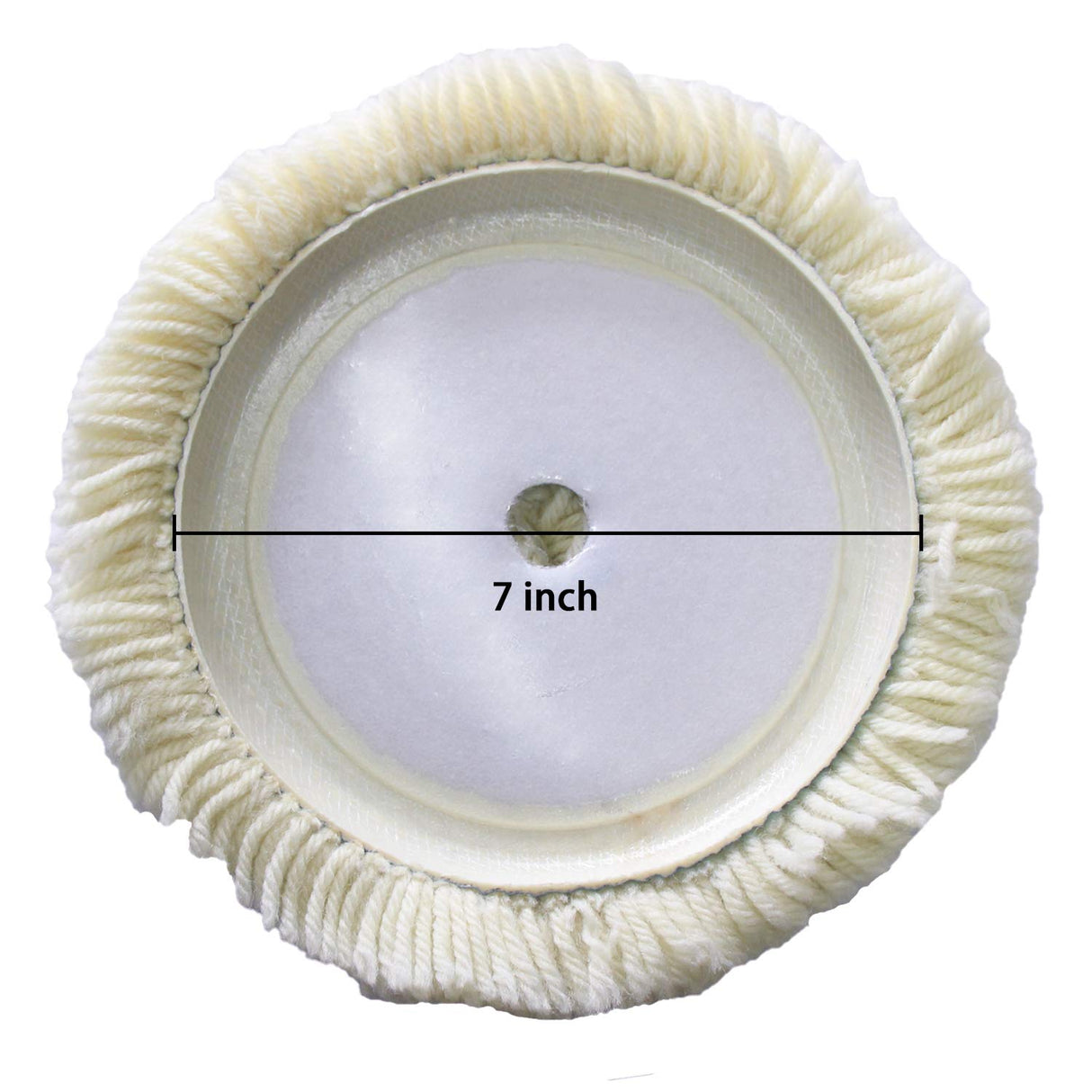 7" Wool Buffing Pad Kit 2PCS 100% Polishing Wool Pads Kit Low Linting Wool Pad, Used for Rotary and Random Orbit Sander/Polisher Buffing Equipment Shineyoo