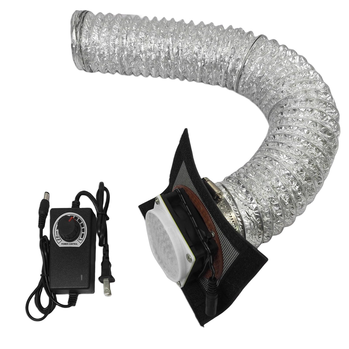 HOCENWAY Upgrade 3-Layers Filter System Smoke Exhaust Kit with 5000RPM Fan and Speed Control Power Adapter for All Laser Engraver 3D Printer HOCENWAY