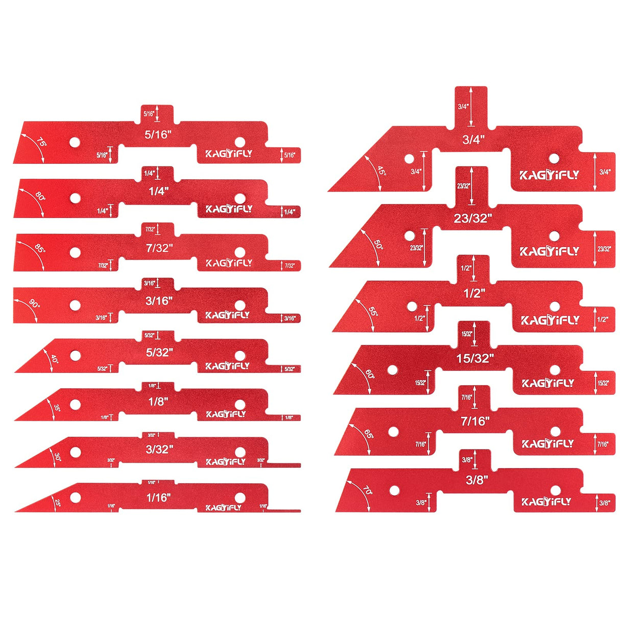 KAGYIFLY Setup Blocks Woodworking, 14pcs Aluminum Setup Blocks Height Gauge Set for Router Table Saw and Angle Measure Set up (Each Setup Bars has KAGYIFLY