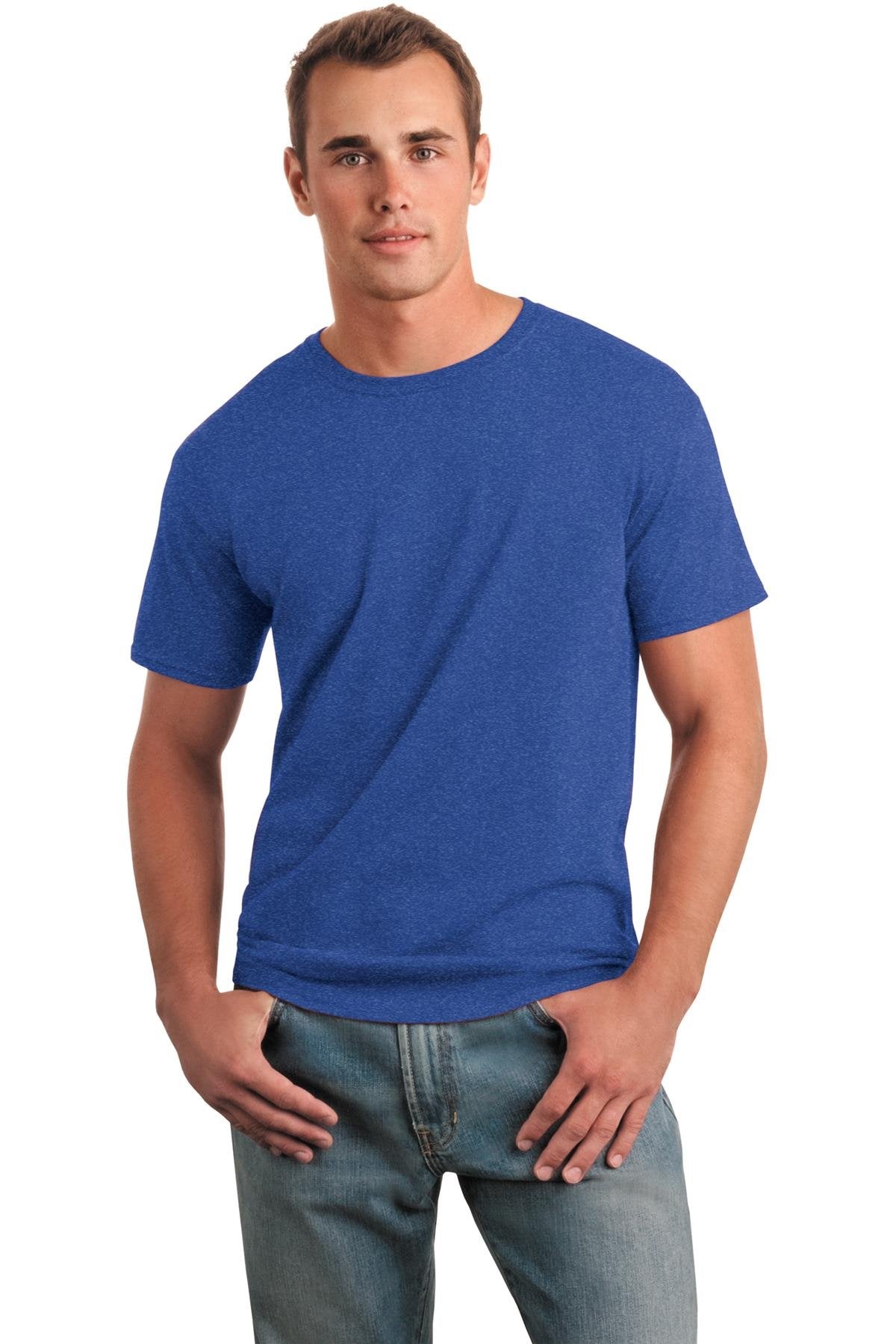 Gildan Adult Softstyle Cotton T-Shirt, Style G64000, Multipack, Heather Royal (2-Pack), 3X-Large Gildan