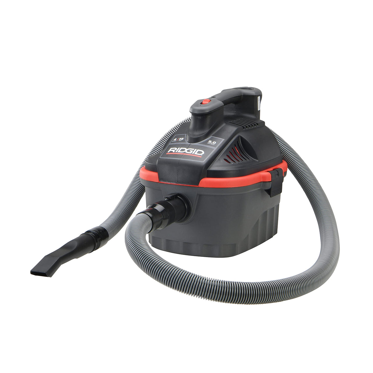 RIDGID 50313 Model 4000RV 4-Gallon Portable Wet and Dry Compact Vacuum Cleaner with 5.0 Peak-HP Motor, 4 gallon, Red RIDGID