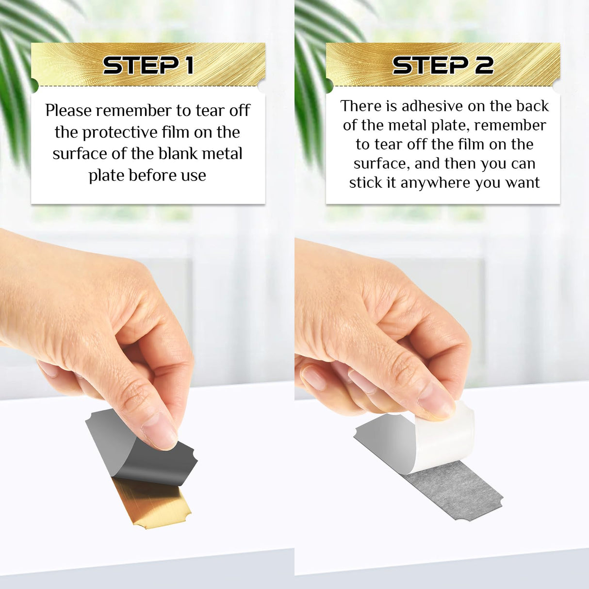 Therwen 30 Pcs Name Plates Laser Engraved Brushed Solid Brass Plate Personalized Plaque Blank Custom Name Tag Frame Name Label with Adhesive Backing Therwen