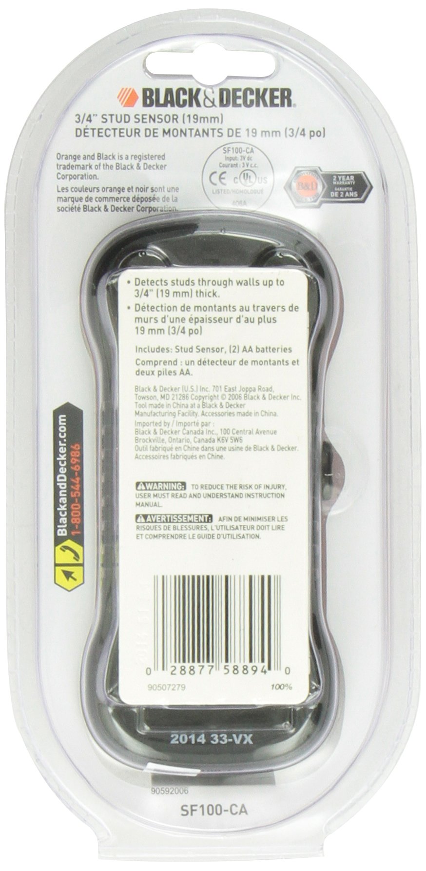 BLACK+DECKER SF100 Wood Stud Finder BLACK+DECKER