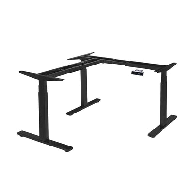 VWINDESK VJ301 L Shaped Electric Height Adjustable Standing Corner Desk Frame Only W/Triple Motor, Ergonomic Sit Stand Up Height Adjustable Steel