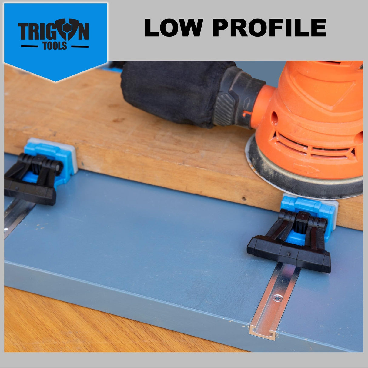 T-Track Clamps for woodworking, T Track accessories, for T-Track Profile (3/4’’ * 3/8’’) | Stop Blocks | Inline Auto Adjust Quick Release Woodworking Trigon-Tools