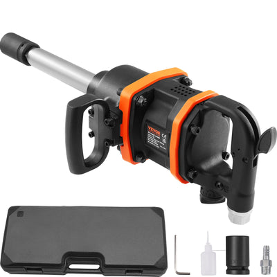 VEVOR 1 Inch Air Impact Wrench, Up to 3160 ft-lbs High Reverse Torque Output 1" Pneumatic Impact Gun w/ 8 Inch Extended Anvil & Carrying Case for