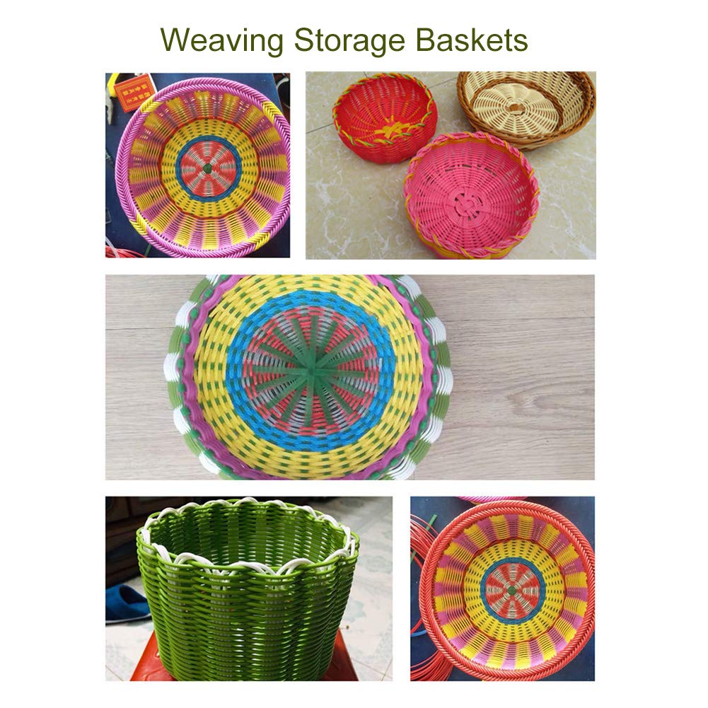 295ft/90m 2.5mm Round Synthetic Rattan Coffee Color, Plastic Wicker Repair Kit, Wicker Basket DIY Weaving Material Feyart