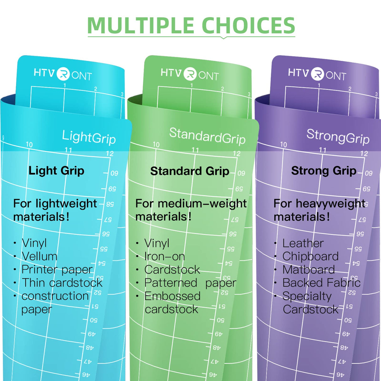 HTVRONT Cutting Mat for Cricut, 3 Pack Cutting Mat 12x24(StandardGrip, LightGrip, StrongGrip) for Cricut Explore Air 2/Air/One/Maker, Variety HTVRONT