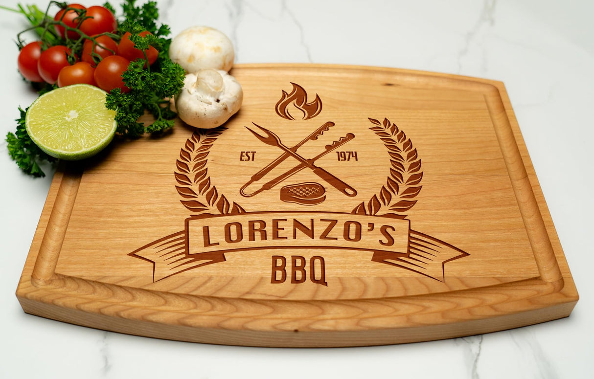 Personalized Dad Cutting Board - Custom Wood Grill Board For BBQ Masters - Unique Barbeque and Grilling Gift Idea for Fathers Day, Birthday, Tayfus