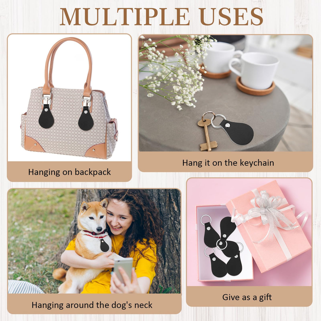 Geetery 100 Pcs PU Leather Key Fob Kit Blanks Key Fob Bulk with Rivets Key Rings DIY for Laser Engraving(Black) Geetery