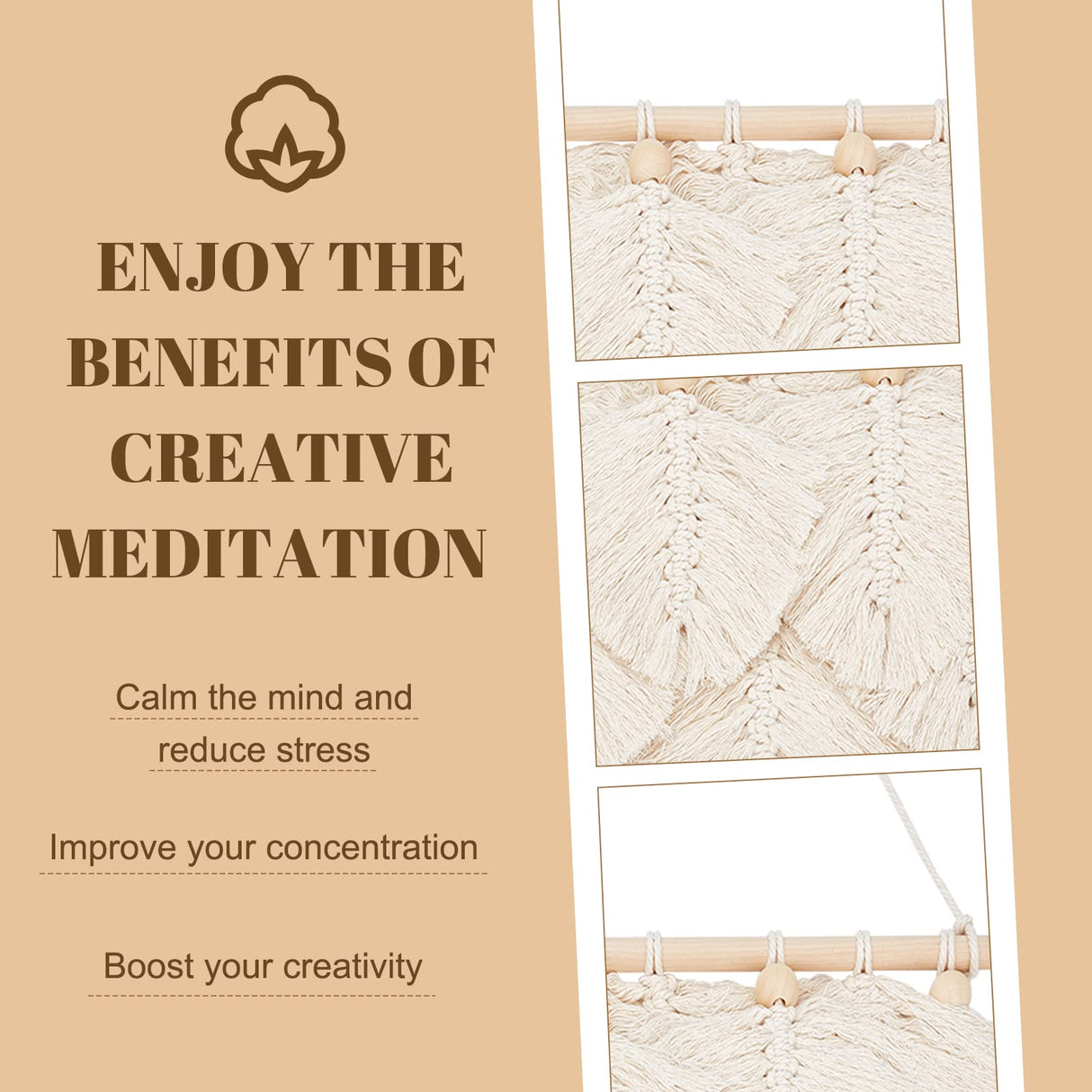 FREEBLOSS 2 Set DIY Macrame Leaf Wall Hanging Kit Macrame Feather 100M Macrame Cord and 20Pcs Wooden Beads Boho Macrame Wall Hanging Decor Macrame FREEBLOSS