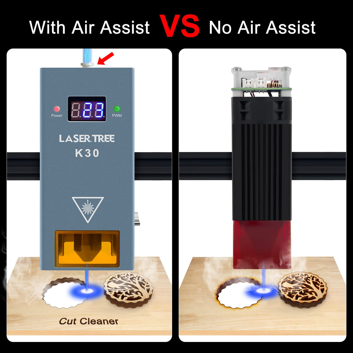 LASER TREE K30 Laser Module, 30W Optical Output Laser Cutter Module, Higher Accuracy Laser Engraving Module with Air Assisst, Laser Head for Laser LASER TREE