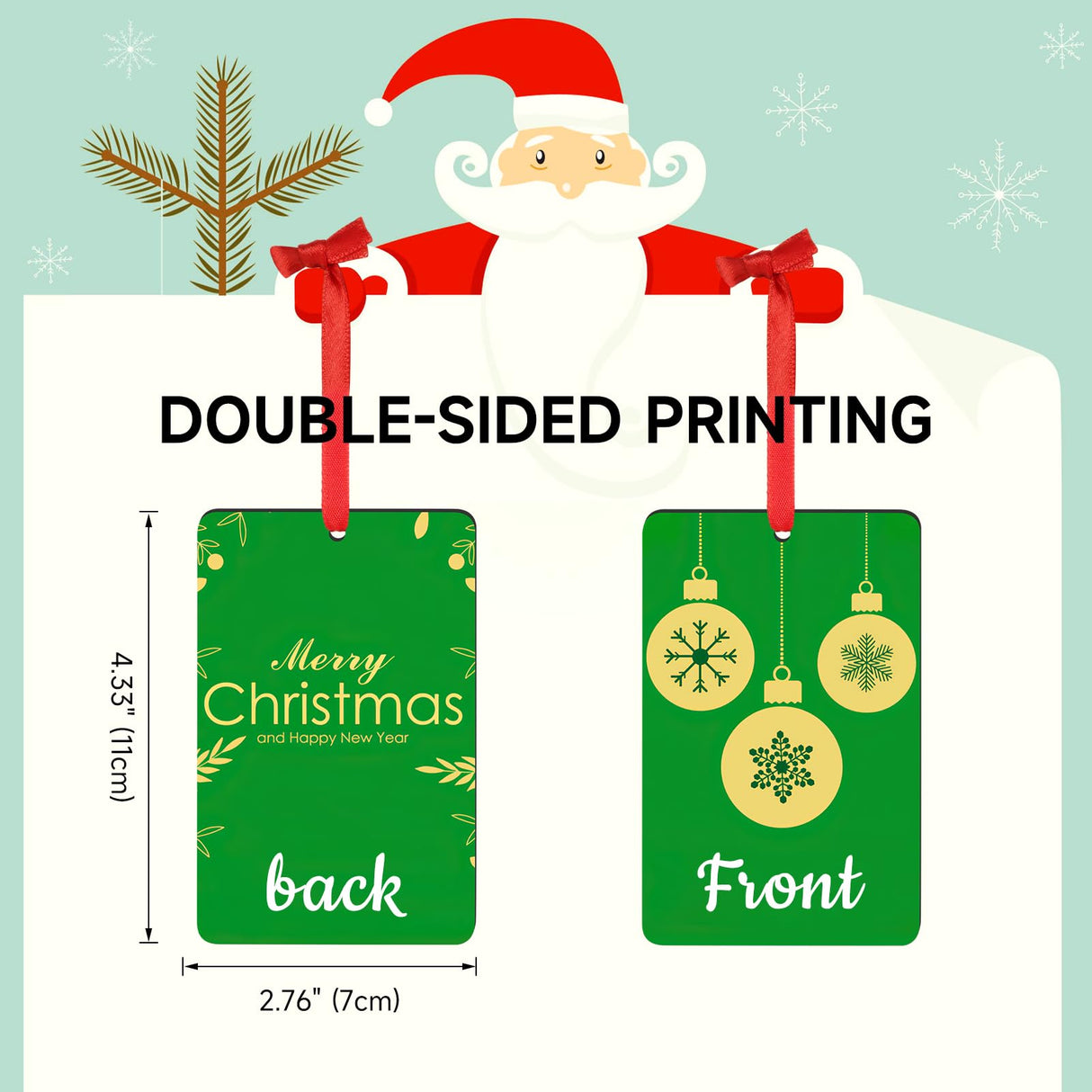 Personalized Christmas Ornaments 2023, Wood Custom Photo Text Hanging Ornament Customized Christmas Tree Decorations Gift for Family, Kids, Friends, Valyria