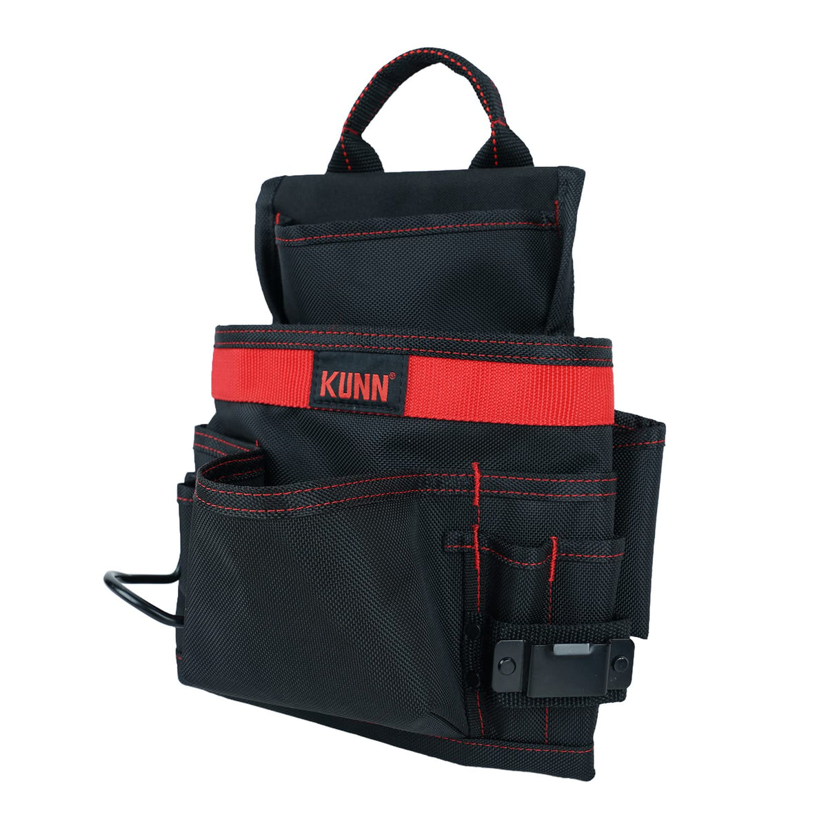 KUNN Carpenter Pouch Durable 10-Pocket Tool Belt with Hammer Loop,Tape Clip,Nail Tool Bag,Heavy Duty Quick Release Metal Buckle Tool Belts for KUNN