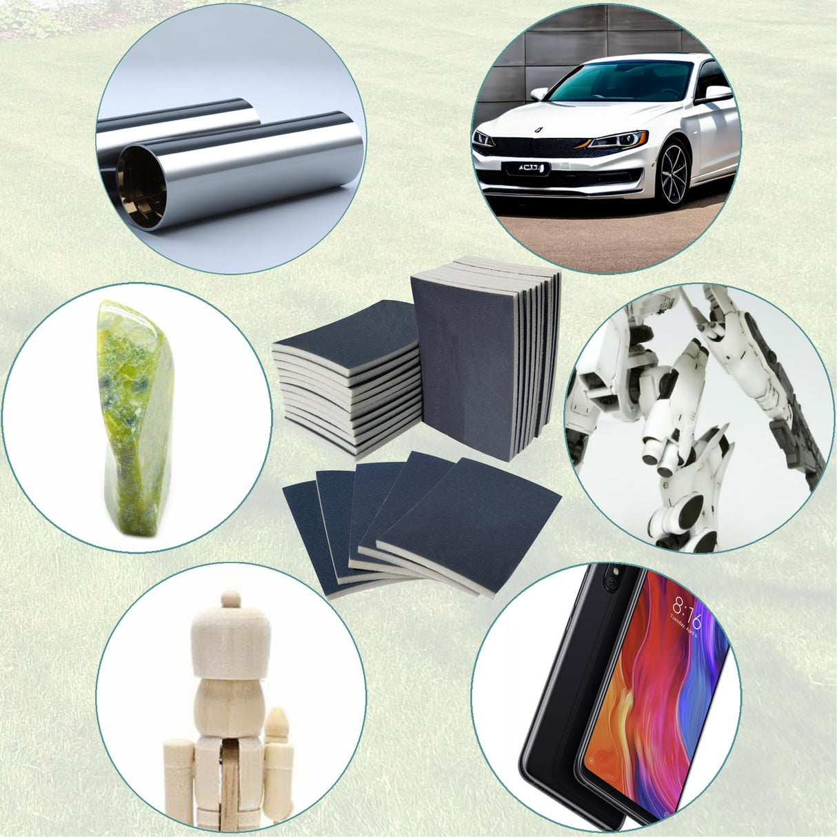 SACKORANGE 20 PCS 3 x 4 Inch 400-3000 Grit Sanding Sponge Set, Ultra Fine Sanding Sponges Pads, Soft Foam Hand Sander Block Wet Dry Sandpaper for SACKORANGE