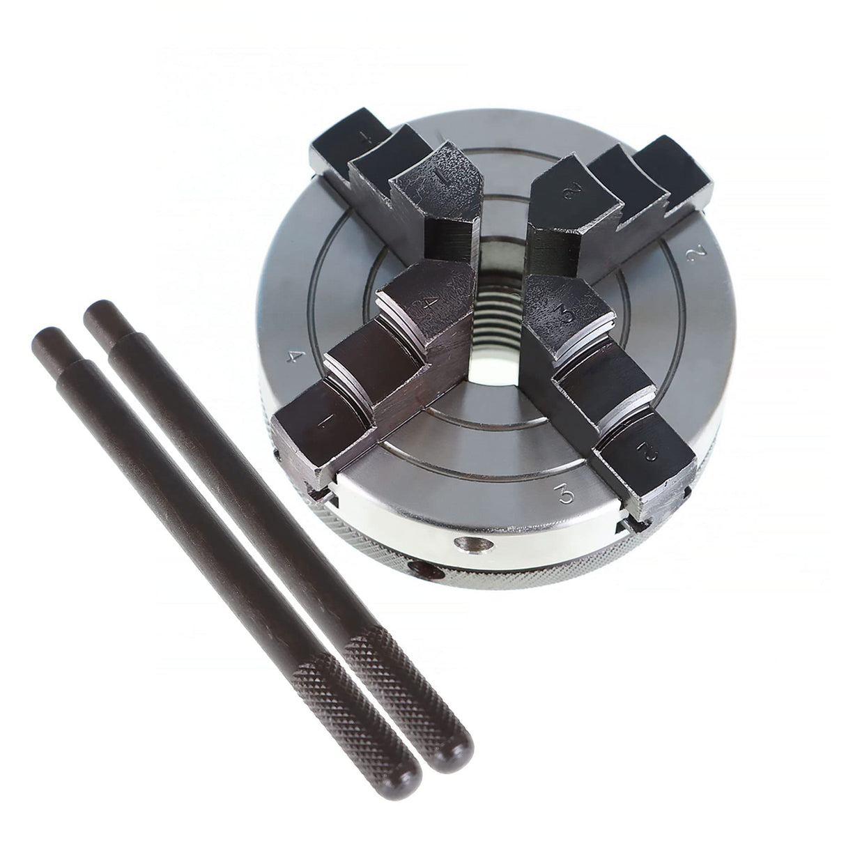 kimllier Lathe Chuck, 3-Inch 4-Jaw Woodturning Lathe Chuck, 1-Inch x 8TPI Wood Lathe Chuck Lathe Chuck, Wood Lathe Accessories for CNC Lathe kimllier