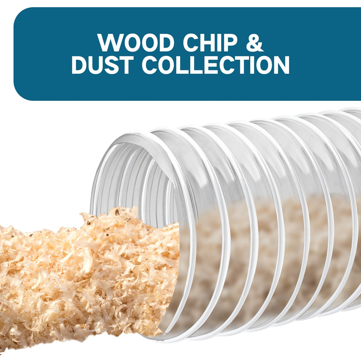 Heavy PVC Dust Collection Hose 4" x 10', Puncture Resistant PVC Dust Collection Hose with Carbon Steel Wire Coil, Flexible Clear PVC Fume Collection Qucship