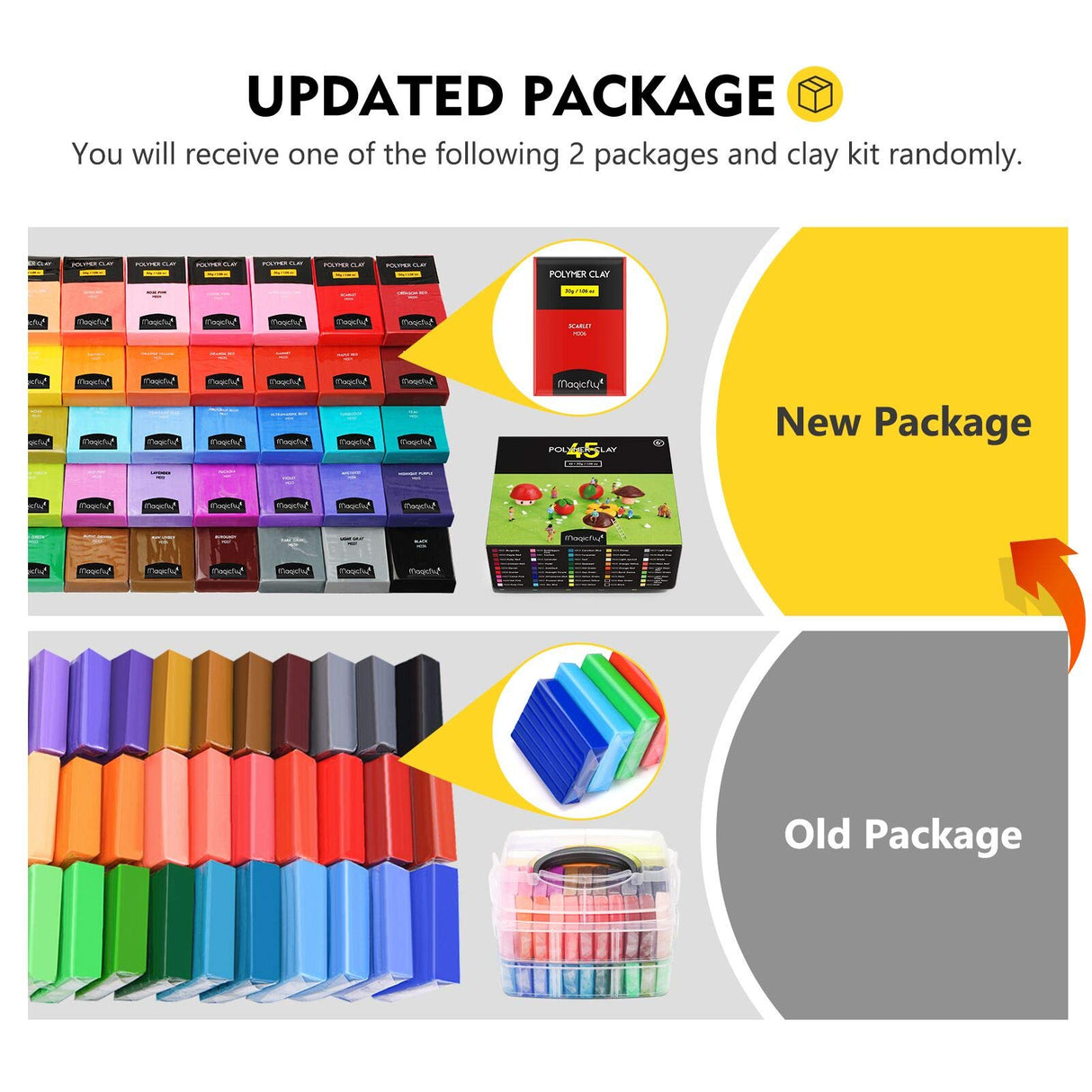 Magicfly Polymer Clay Starter Kit, 45 Colors Oven Bake Clay with 5 Modeling Tools and 40 Jewelry Accessories, Safe and Nontoxic DIY Baking Clay Magicfly