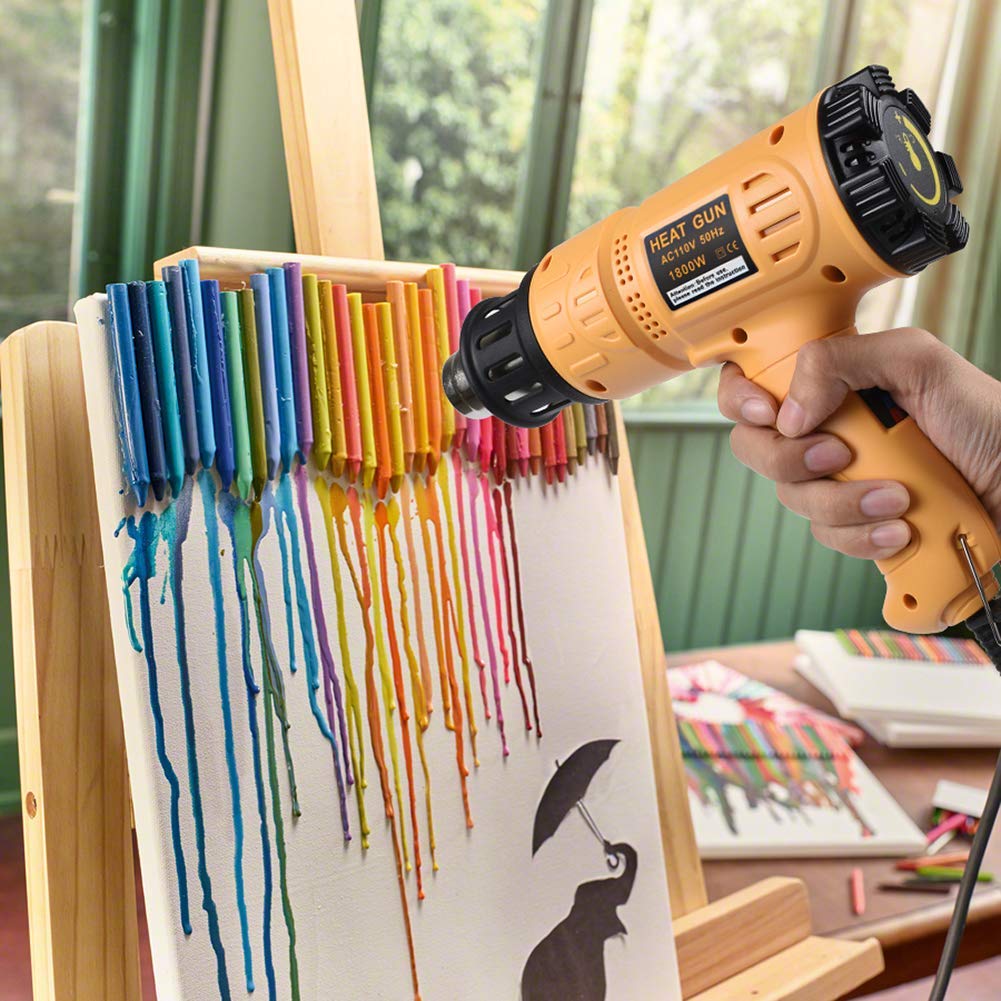 SEEKONE Heat Gun 1800W 122℉~1202℉(50℃- 650℃)Fast Heating Heavy Duty Hot Air Gun Kit Variable Temperature Control Overload Protection with 4 Nozzles SEEKONE