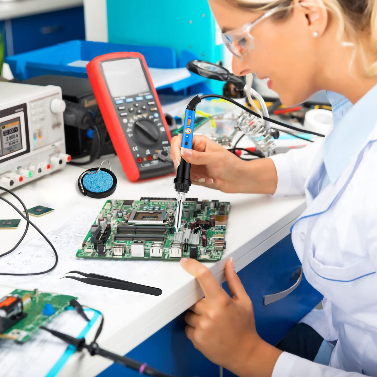 116pcs Wood Burning Kit, Professional Wood Burning Tool with Soldering, DIY Creative Tools Adjustable Temperature 220~480℃ Wood Burner Soldering Pen IVSUN