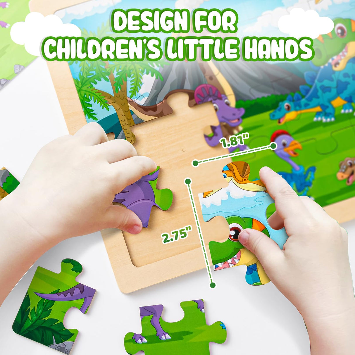 240 Piece Art Set & 6 Pack Wooden Dinosaur Puzzles for Kids VigorFun