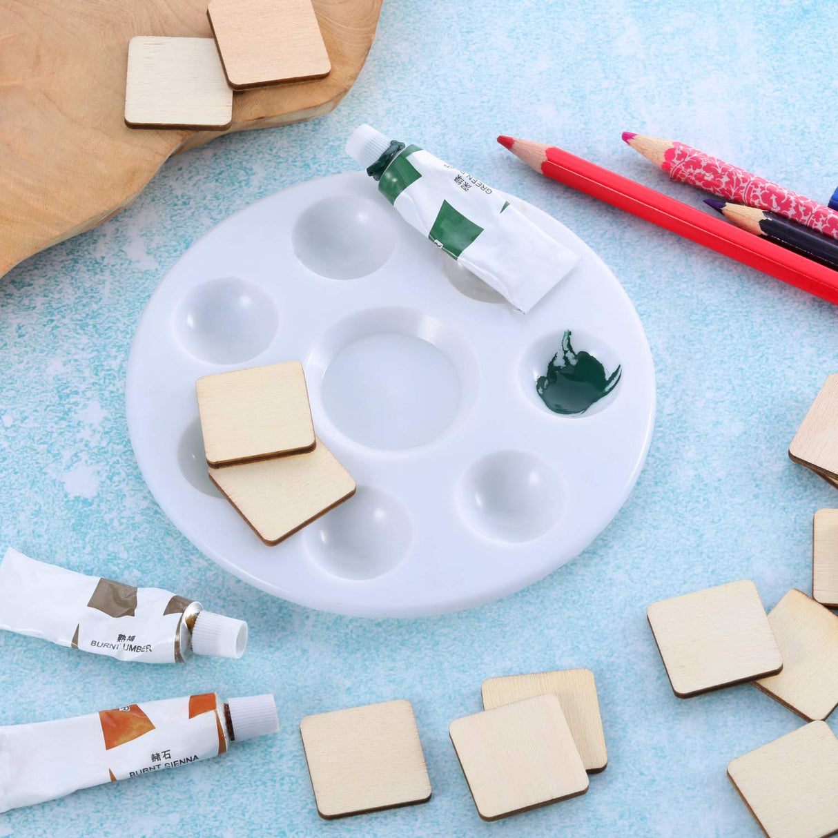 Unfinished Wood Pieces Blank Wood Squares Round Corner Wooden Cutouts for DIY Supplies, Craft, Decoration, Laser Engraving Carving (1 x 1 Inch, 200 Boao