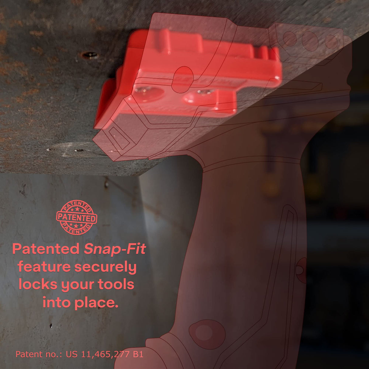 PERCH Tool Holder Rack for Milwaukee M18 18v | Securely Mounts 5 Cordless Tools | Universal Mounting | Most Durable Cordless Tool Organizer PERCH