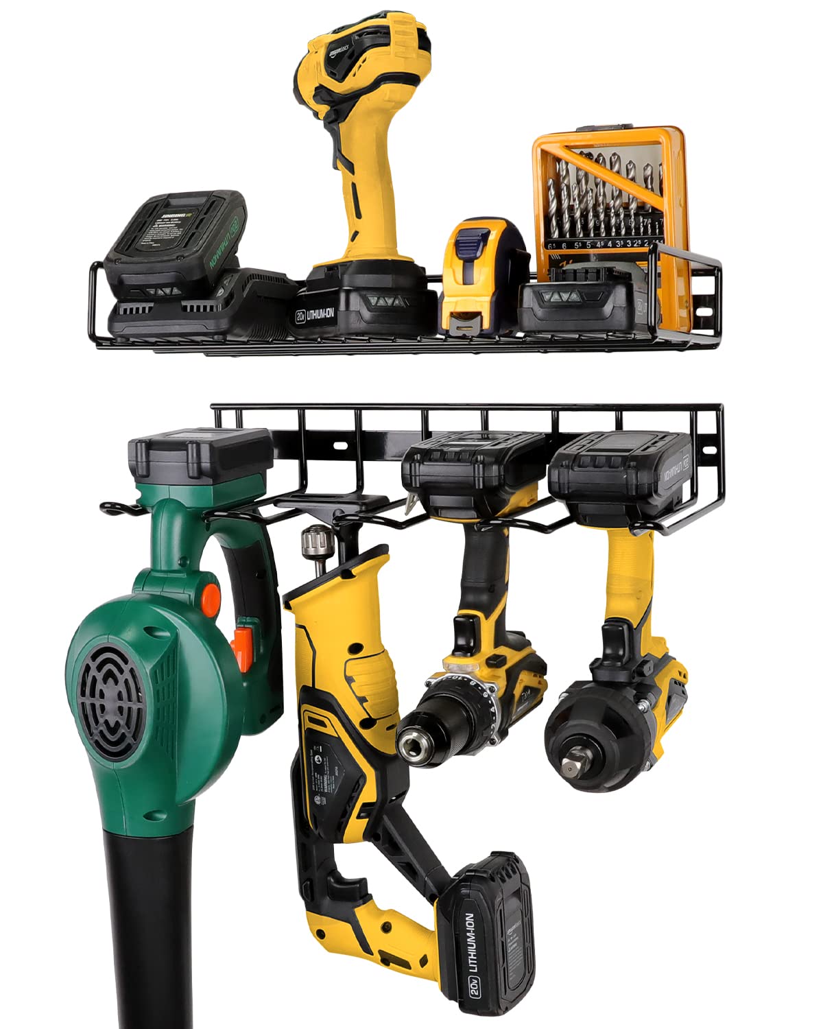 UNITEDPOWER Wall Mounted Power Tool Organizer Holder, Heavy Duty Utility Storage Rack for Battery Powered Hand Tools, Cordless Drill Rack and Tool UNITEDPOWER