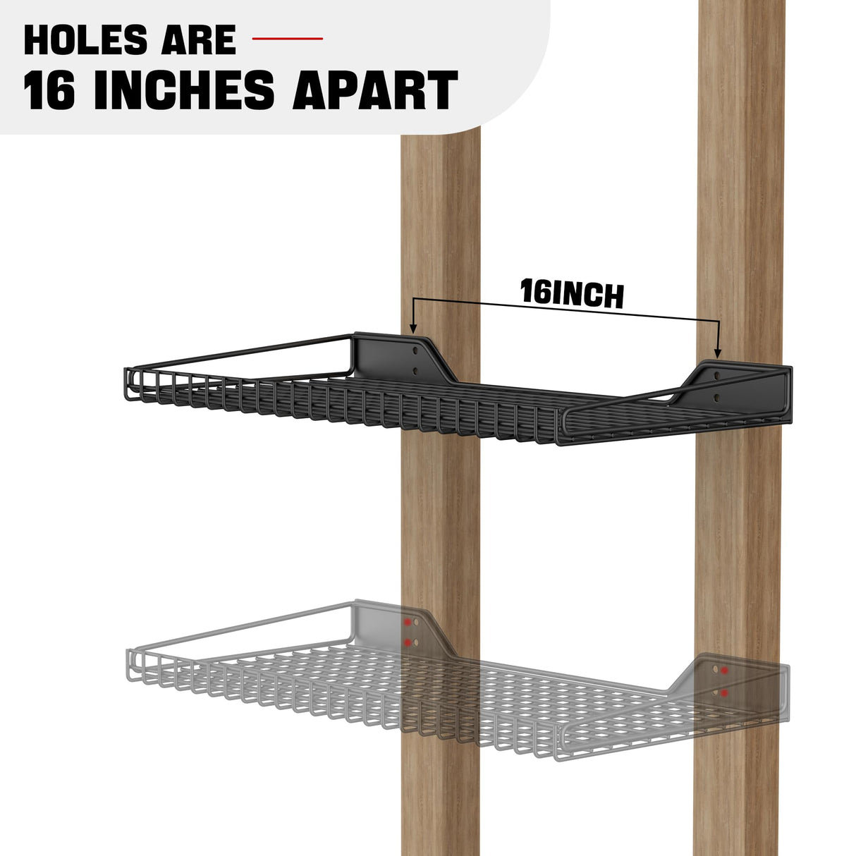 Ultrawall Wall Mounted Shelf for Garage, 2 Pack 23.5inch x 12inch Metal Shelf Rack, Heavy-Duty Wall Shelves Suitable for Shop, Shed, Garage Storage Ultrawall